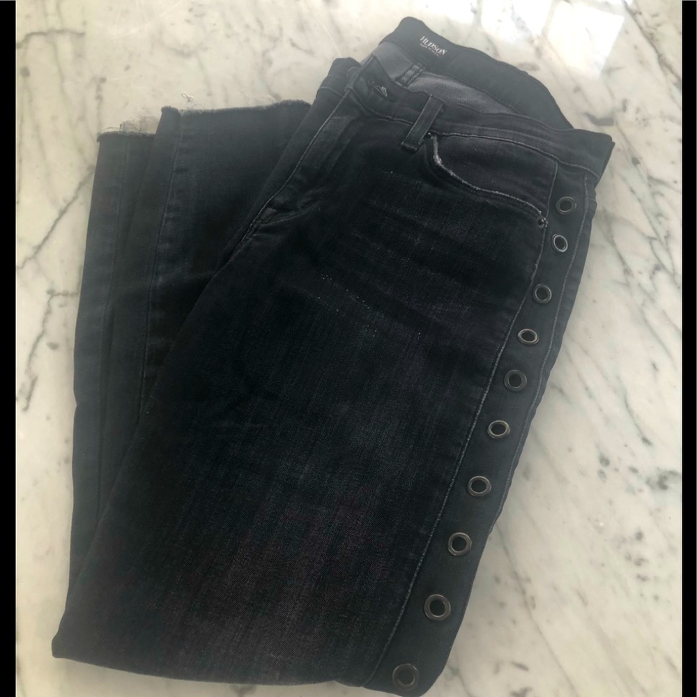 Hudson Black Jeans with Grommets